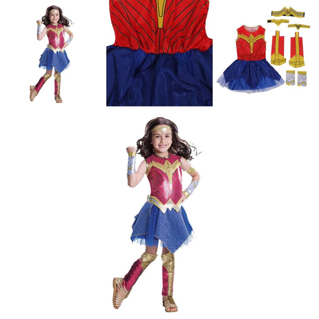 Wonder Woman Cosplay Costume For Kids Halloween And Party Suit For Girls