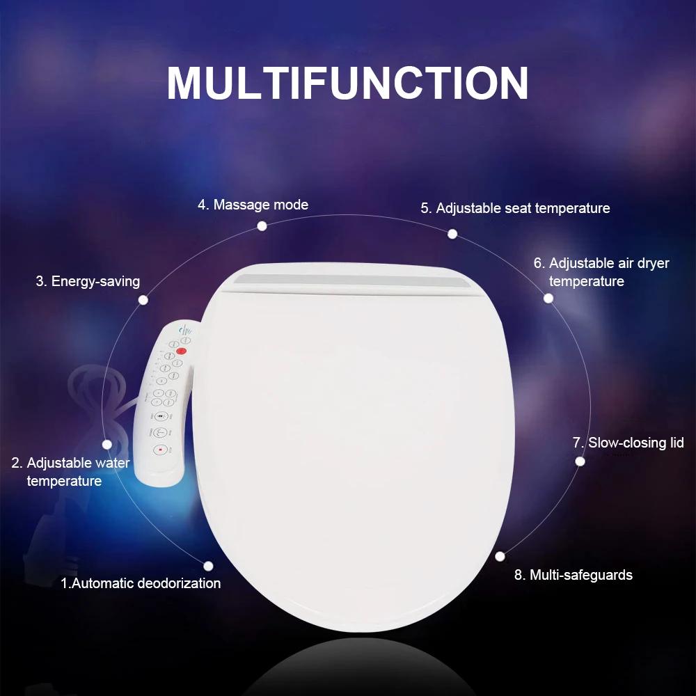 Universal Intelligent Toilet Lid with Deodorization Function, Automatic Flushing and Massage Toilet Cover for Bedrooms & Hotels