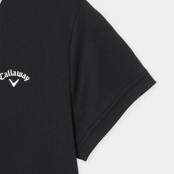 Callaway Polo Shirt C26134205 -3 C Cool, Sweat-Wicking, UV-Cut, Half-Zip Golf, Women's, Black, LL