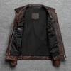 Hunting Leather Jacket Men Vintage Red Brown Black Genuine Cow Men'sLeather Jacket Pockets Real Skin Coat Autumn