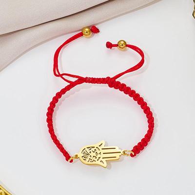 Stainless Steel Palm Pattern Pendant Bracelet - INS Style Cross-border Irregular Design
