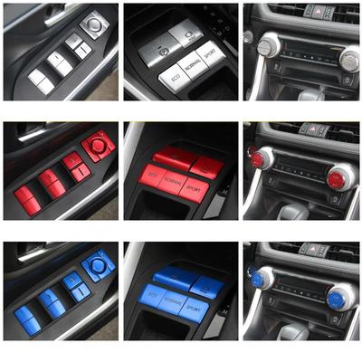 Ar condicionado freio de mão eletrônico botão multimídia lantejoulas capa guarnição adesivo para RAV4 RAV 4 acessórios interiores