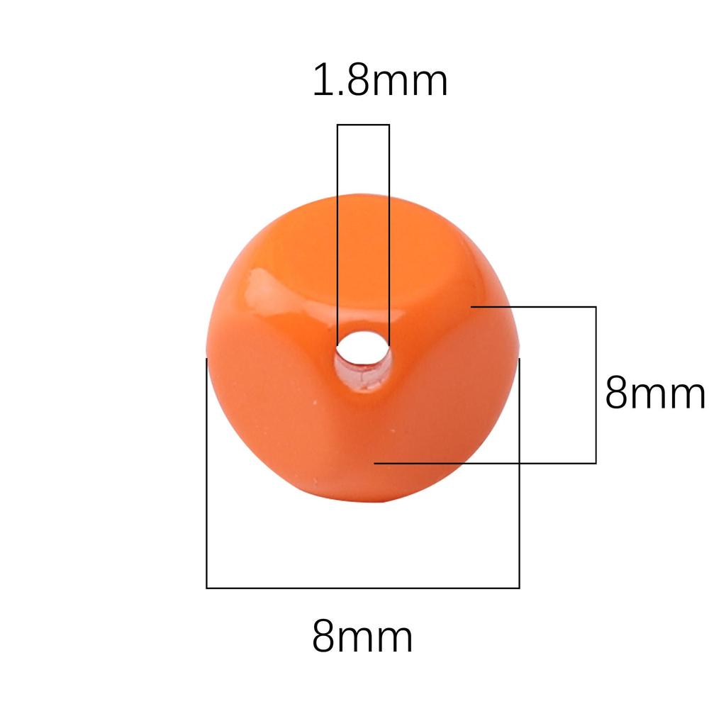 5Pcs Acrylic Spray Painted Square Shaped Beads Oblique Cut Surface Beads For DIY Necklace Bracelet Earrings Jewelry Making Craft Accessories