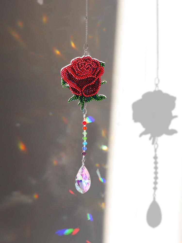 Acrylic Diamond Mosaic Wind Chime Homemade Hanging Pendant Art Mosaic Kit Rhinestone Picture Hanging Decorations