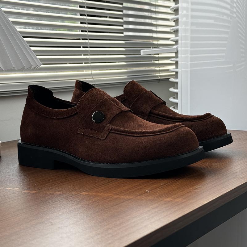 Fashion Classic Retro Style Cow Suede Casual Shoes Luxury Brand Business Versatile Leather Shoes High-quality Men's Comfortable Loafers