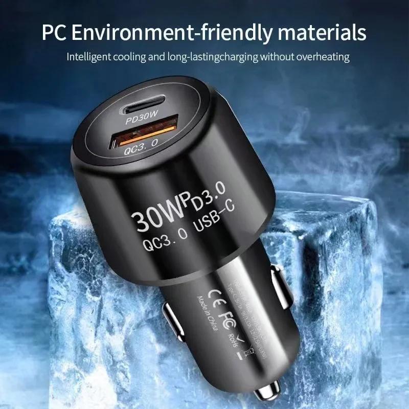 48W PD Car Charger USB Type C Fast Charging Auto Phone Charger Adapter Quick Charger 3.0 for IPhone IPAD Xiaomi Huawei Samsung