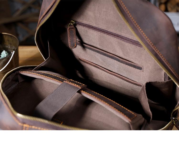 Sivok Retro Men's Genuine Leather Cowhide Laptop Backpack