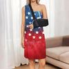 Sleeveless Loose Fit Star Print Dress Women’s Casual Tank Style Summer Dress with Side Slit and Gradient Pattern Design