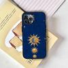 Sun Moon Phone Case For iPhone 17,16,15,14,13,12,11 Plus,Pro Max,XS,Colored Silver Plated Inside Cover