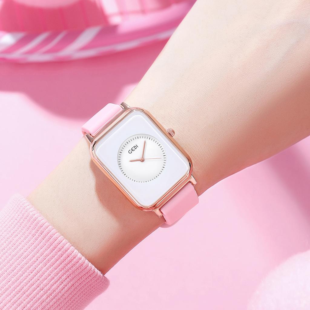 Simple And Skin-Friendly Silicone Belt Female Student Style High Value Summer Square Quartz Waterproof Watch