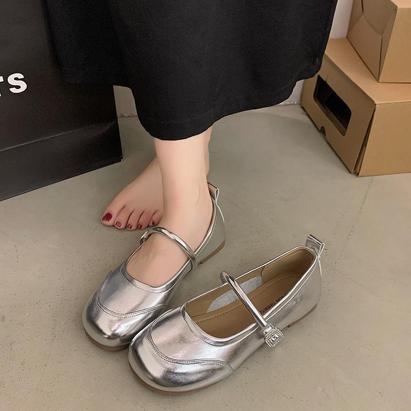 Autumn new fashion light mouth outer wear flat-soled single shoes soft-soled fairy with skirt casual Mary Jane shoes girl