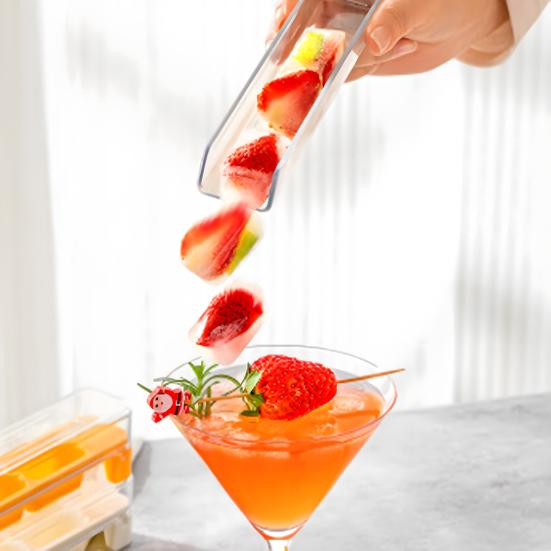 Forma na led s odnímatelným víkem Snadno vyjímatelná forma na led pro bary Rodinná BPA Free Stohovatelný výrobník ledu na koktejly Whisky Džus Čokoláda