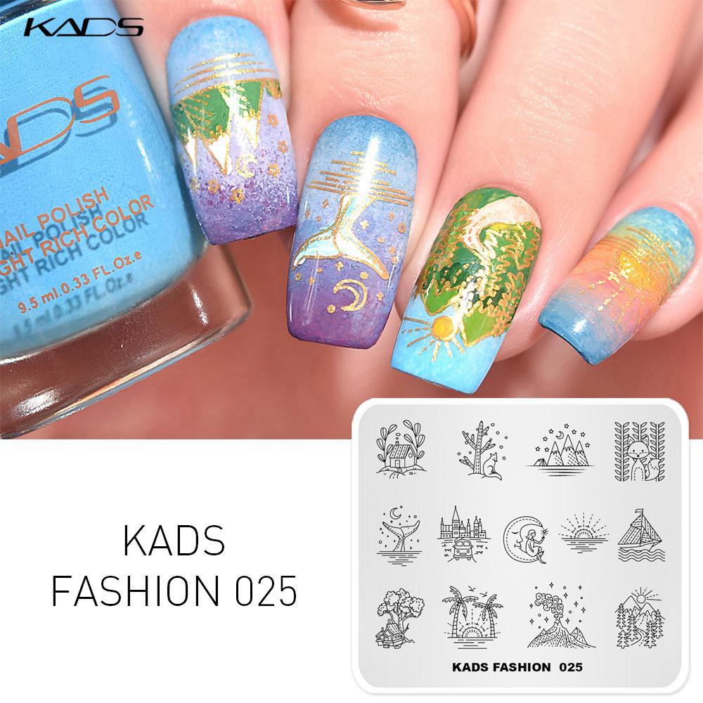 kads Nail Art Template Fashion Day&Night Dreamy Life Design Image Template Nail Stamp Templates Stamping Plates for Nail Art