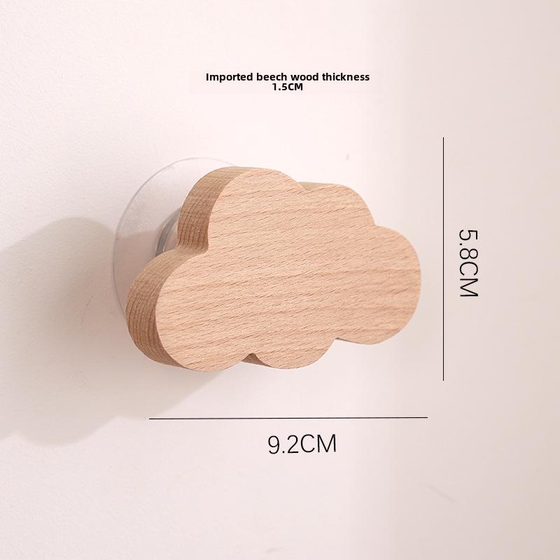 Japanese Cute Animal Wooden Wall Hook - Moon Cartoon Design Nordic Decor