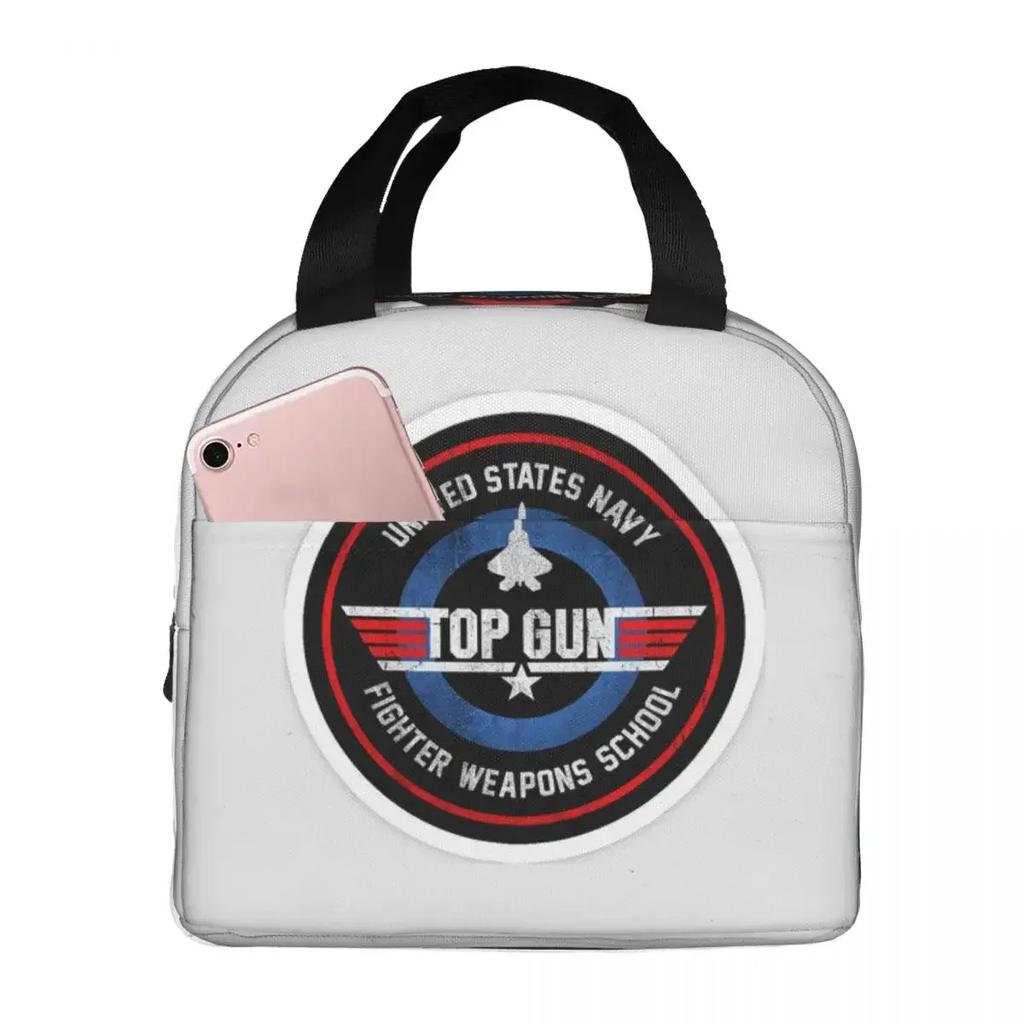 Air Force Fighter Jets Top Gun Tom Cruise Maverick Film Insulated Lunch Bag for Women Children Food Boxes Thermal Lunch Box Tote