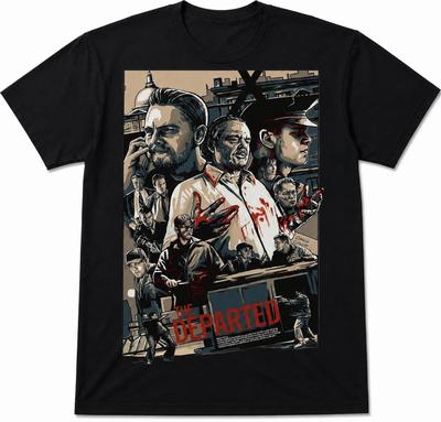 The Departed Movie Graphic T-Shirt – Illustrated Crime Film Poster Tee