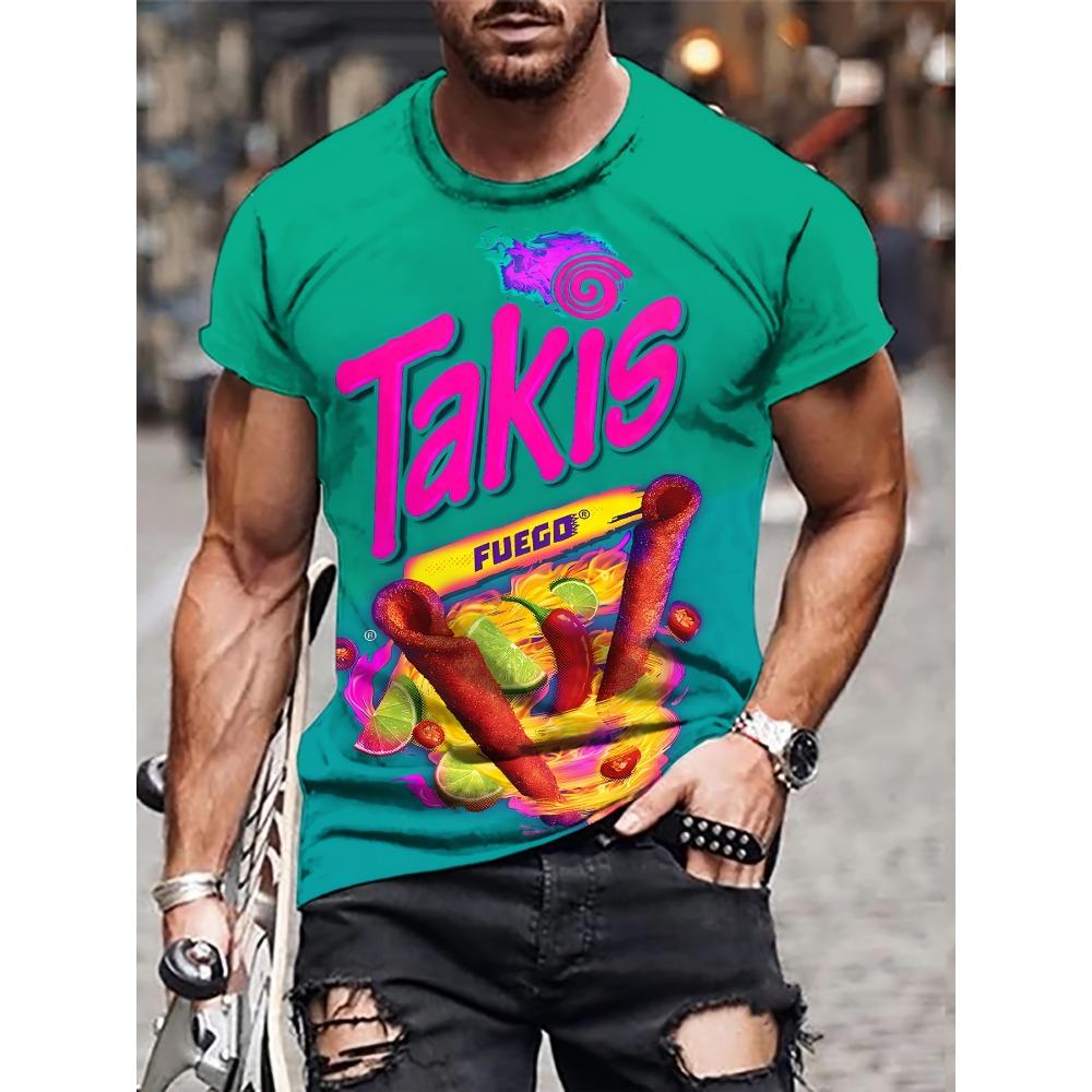 

Чоловічий одяг Мода Takis 3D Графічні футболки Повсякденна футболка з коротким рукавом Топ з круглим вирізом Чоловіча футболка Літня Повсякденна Вільна футболка M