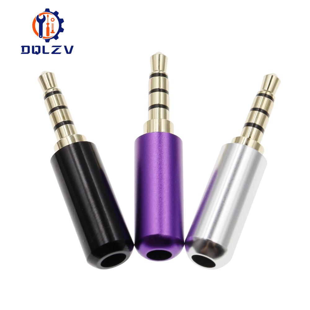 3.5MM Headphone Plug 3/4 Poles Stereo Male Gold Plating Audio Adapter 3.5 Hifi Speaker Earphone Jack AUX Solder Wire Connector