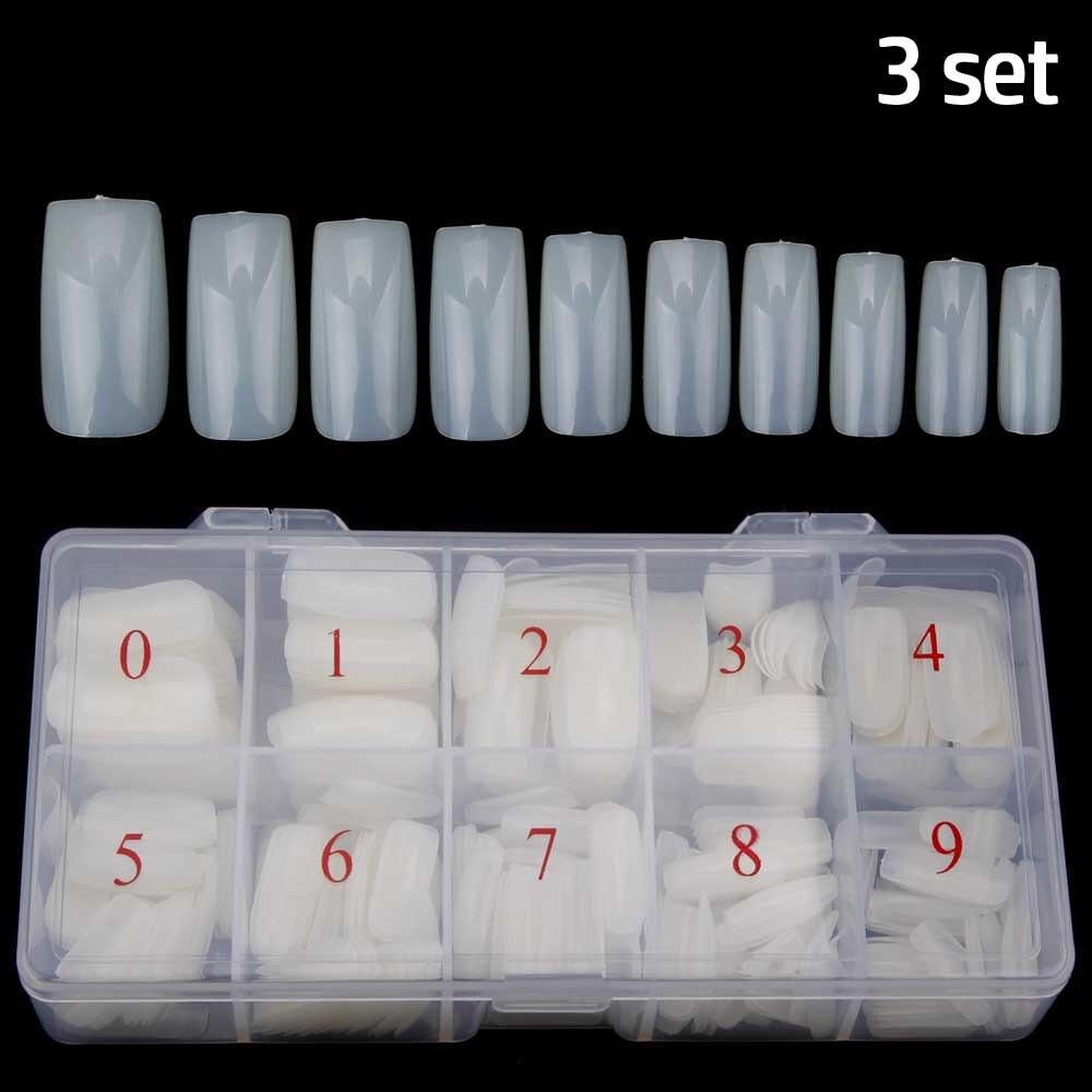 2/3/5 set sfaturi pentru extensie pentru unghii false artificiale Frecch acoperire completa Unghii false acrilice capsule transparente manichiura 500 buc/cutie