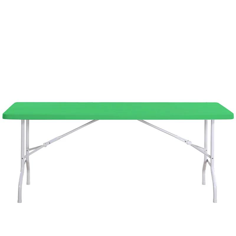 

Скатерть 4/6/8 футов из спандекса, эластичная, на резинке, прямоугольная, моющаяся, не мнется, покрытие для стола на патио, банкет 23x48in(60x122cm) зелёный