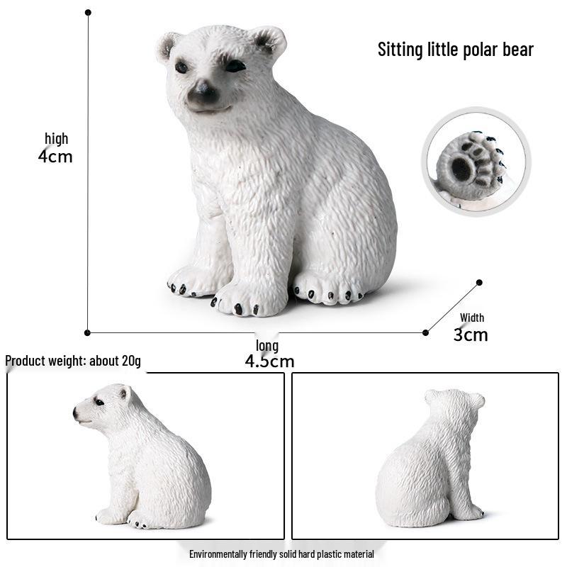Polar Wildlife Animal Model Toy Set: Polar Bear & Penguin