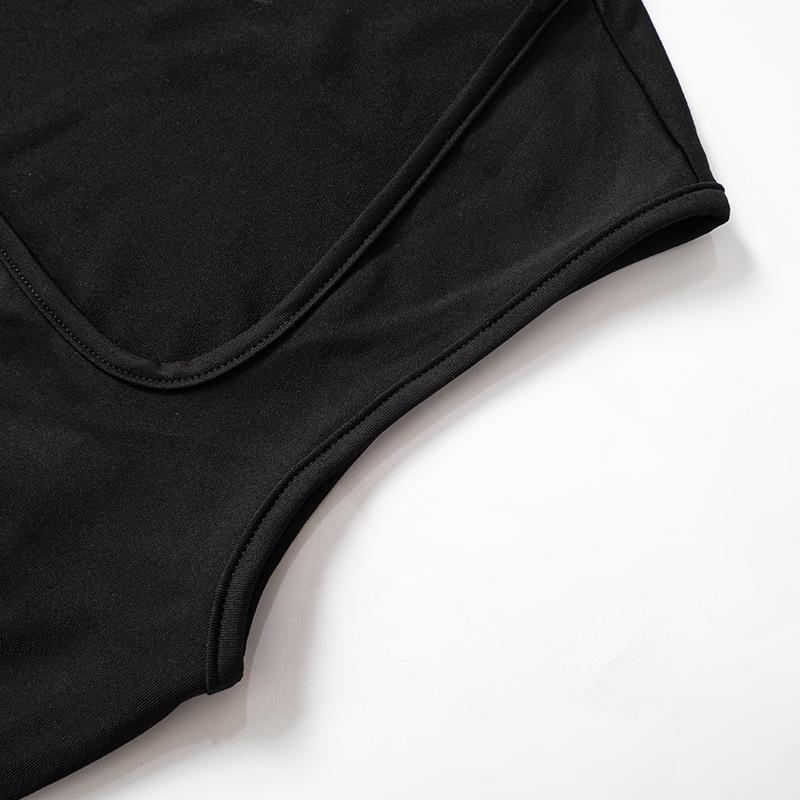 GMXIA Women's Summer Solid Color Wide Halter Square Neck Hollowed-out Backpack Hip Slim-fit Dress