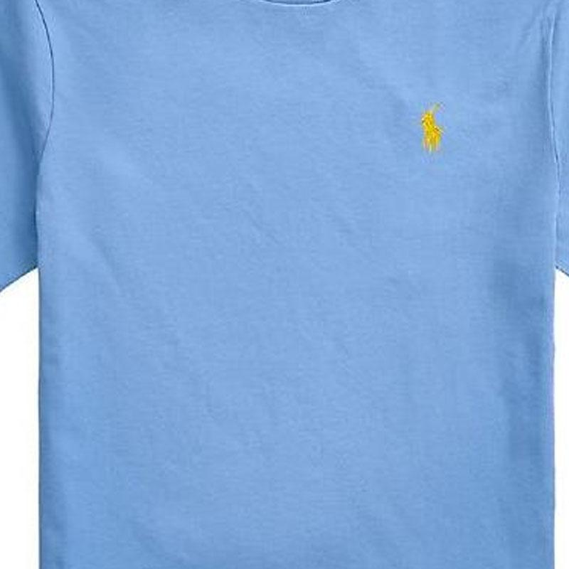 Polo Ralph Lauren Kids SS22 Effen Logo Geborduurd Ronde Hals Korte Mouw T-Shirt Kinderkleding Blauw 323832904-112