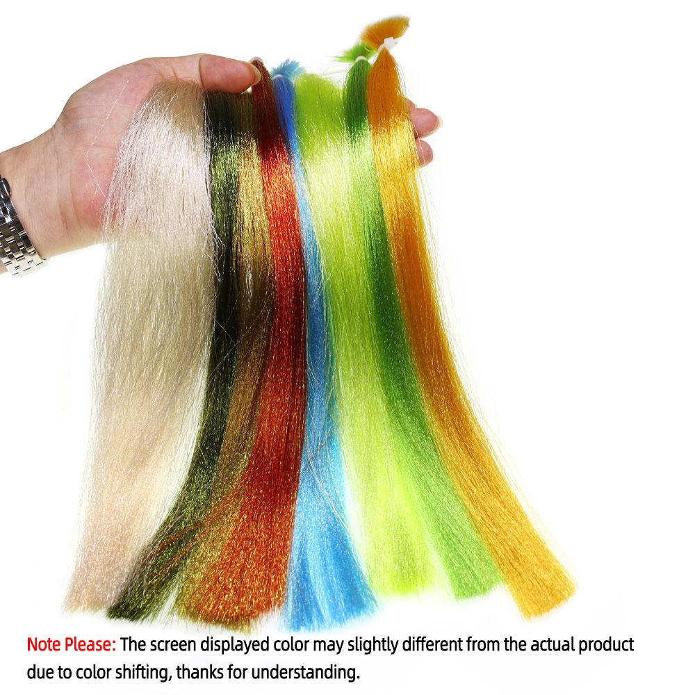 1Pack High Light Fluoro Fiber Fly Tying Material Ultra Fine Flashabou Tinsel For Streamer Bass Trout Sea Fishing Lures Baits