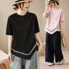 DIMANAF 2026 New Plus Size Summer Women T-Shirts Casual Lady Tops Tunic Shirt Oversize Loose Tees Cotton Solid