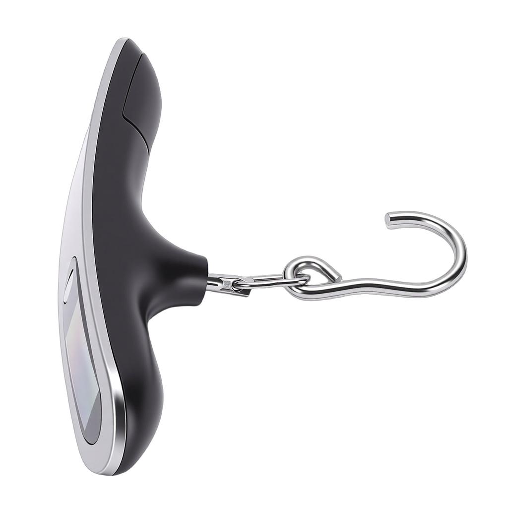 Luggage Scale Backlit LCD Display 50KG Hand Hanging Portable Travel Scale for Weight Measuring Black Hook Style Battery