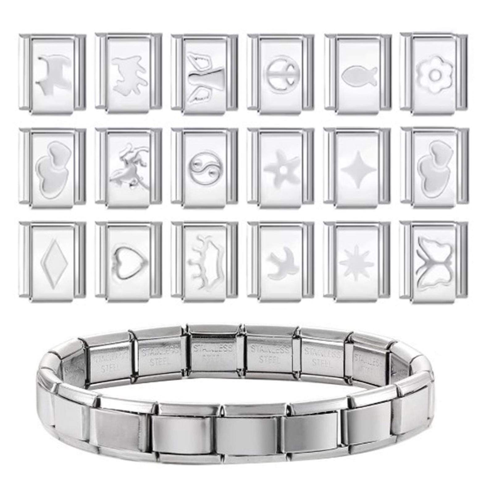 

Модульный браслет-шарм в итальянском стиле Золотой Серебряный 9 мм Браслет-модуль из нержавеющей стали для женщин, мужчин, детей, DIY модный аксессуар E