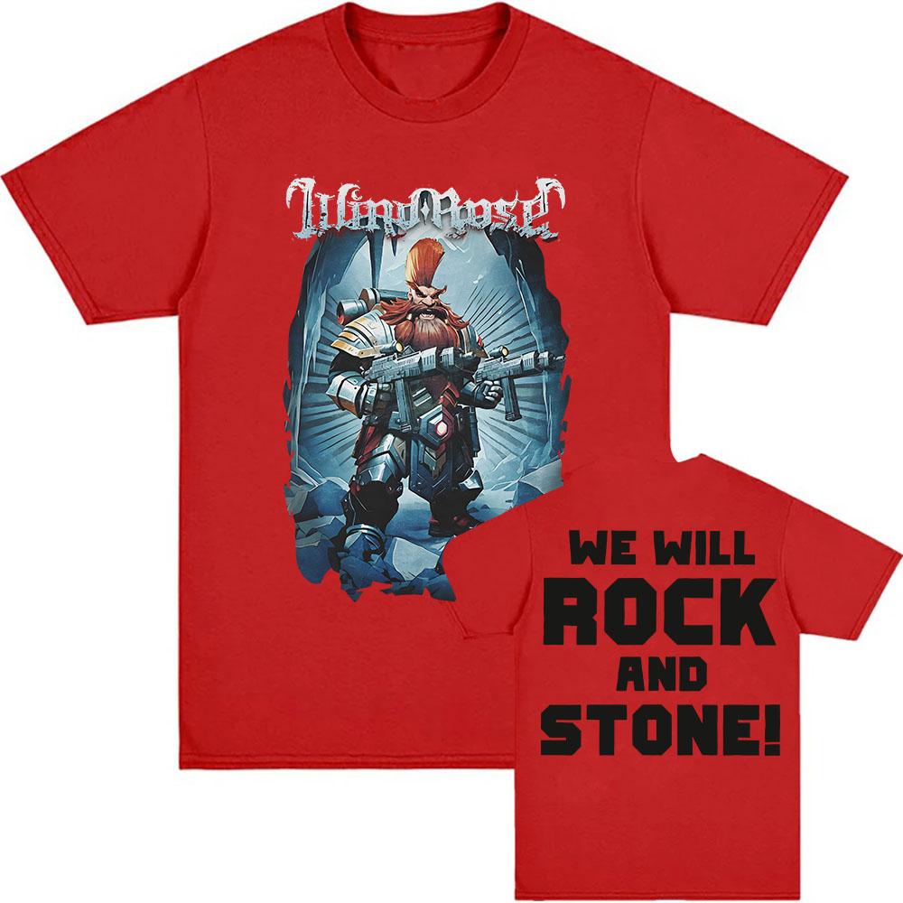 

We Rock and Stone T-Shirt Windrose Game Design Tshirts Short Sleeve Loose Cotton Male Tees Graphic Merch Unisex Streetwear Anime T-shirt summer Tops XS красный