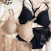 Bralette franțuzești sexy, flori din dantelă, pentru femei, cu închidere frontală, set de sutien push-up, fără sudură, lucioasă, cu bretele reglabile Y-line