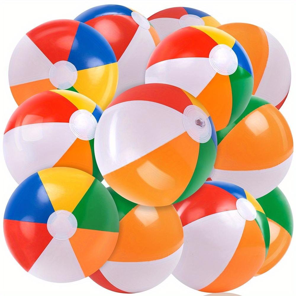 Rainbow Beach Balls(12 Pack) Inflatable Swimming Pool Playthings designed for Warm Season Water Games Children Birth Date Celebration Supplies