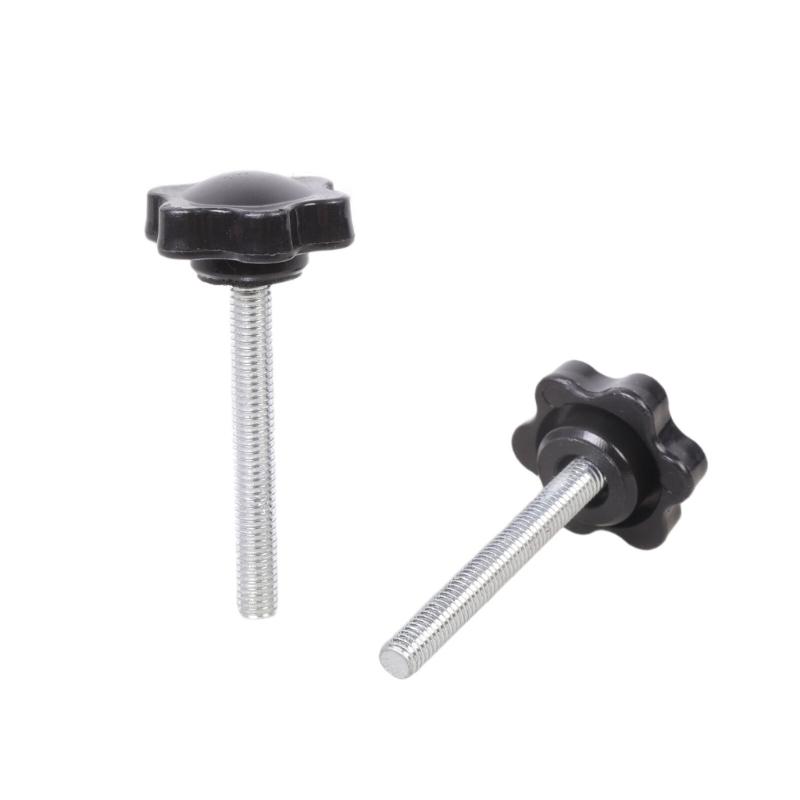 6Pcs Industrial Screws Ergonomic Knob Plastic Tighten Bolt Knob Hexagonal Head Handle Hand Screw Plastic Tighten Bolt