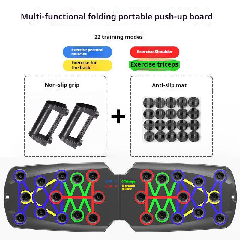 

Foldable Push Up Board Chest Abs Core Training Equipment Portable Home Gym Fitness чёрный