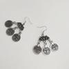 Lanzhihai Retro Punk Coin Earrings - European/American Women’s Fashion Accessories
