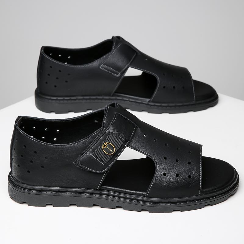Fashion British Style 2025New Flat Designer Casual Leather Sandals Platform Summer Outdoor Shoes Fashionable Comfy Sports Beach Slippers