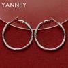 925 Sterling Silver 40MM Fine Round Hoop Earrings for Women Charm Engagement Wedding Party Fashion Jewelry Accessories