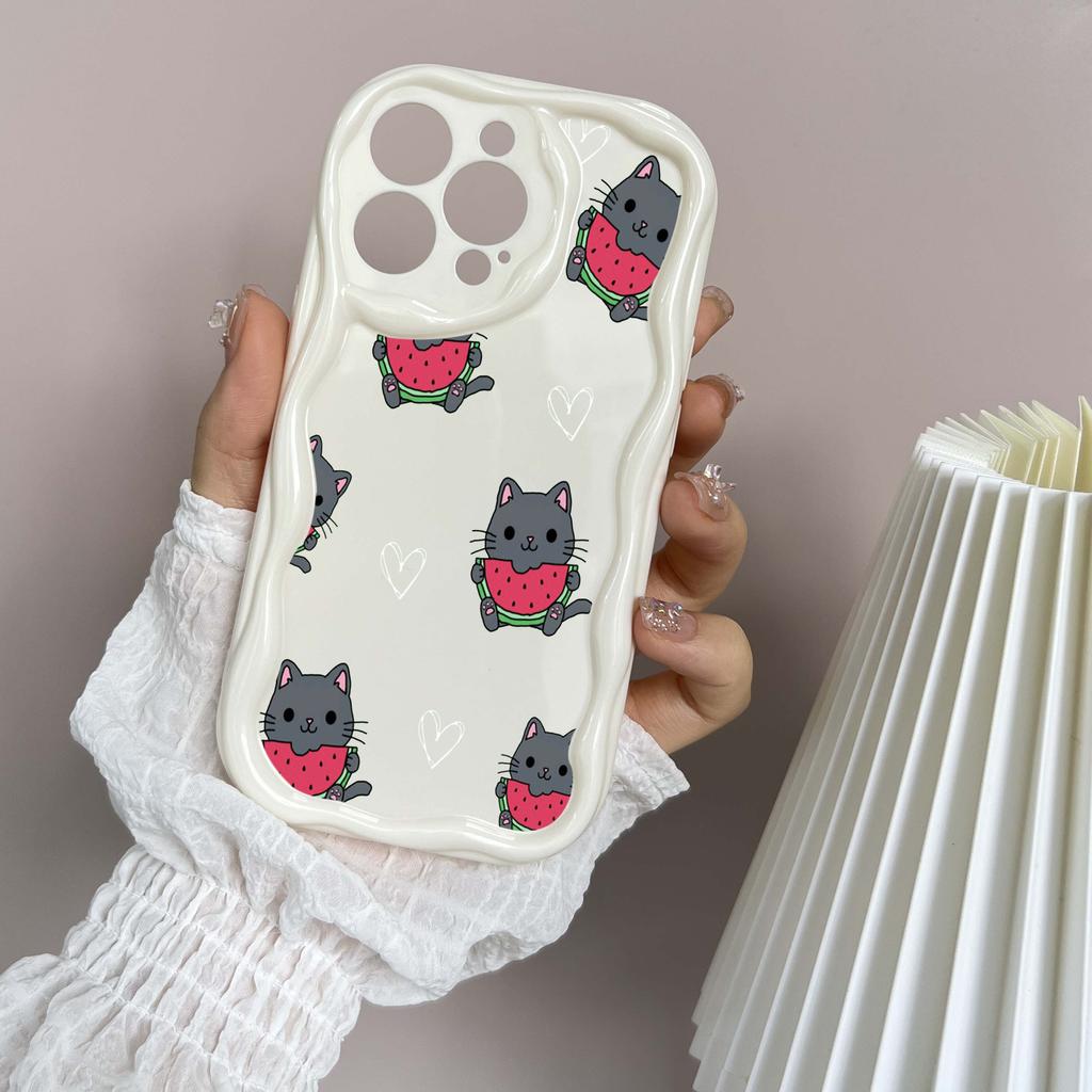 LZ8 Cartoon Cat Cute Art Clear Soft Wave Phone Cases for iPhone 15 13 Pro Max 12 Mini 14 8 Plus XS Max XR 6 Protection Back Cover