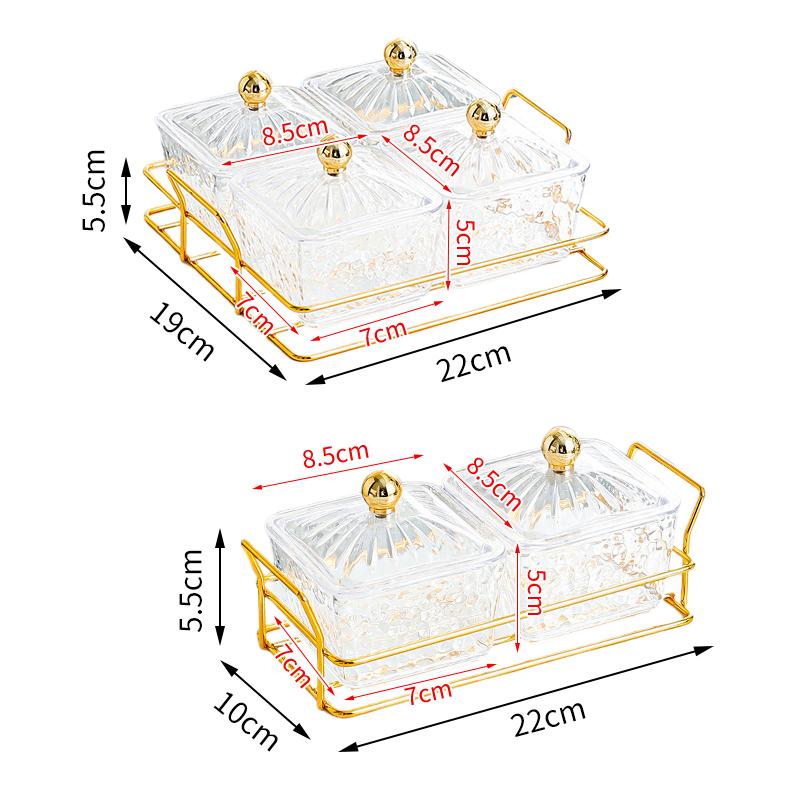 2 4 Compartment Fruit Bowl With Lid Separate Transparent Tray Removable Snack Container For Office Table Tea Time Party Kitchen
