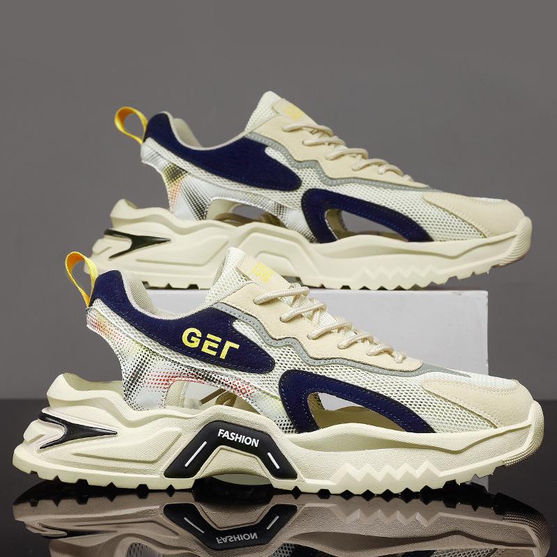 Fashion Men Sandals Mesh Breathable Shoes Men's Comfortable Non-slip Trendy Casual Sandals 2025 New Hollow Men's Sneakers Sandal