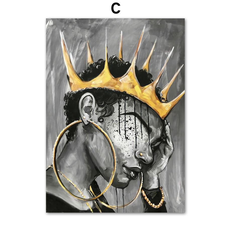 Afrika Engel Königin Schwarz Mädchen Junge Nordic Poster Und Drucke Wand Kunst Leinwand Malerei Wand Bilder Für Wohnzimmer Club decor