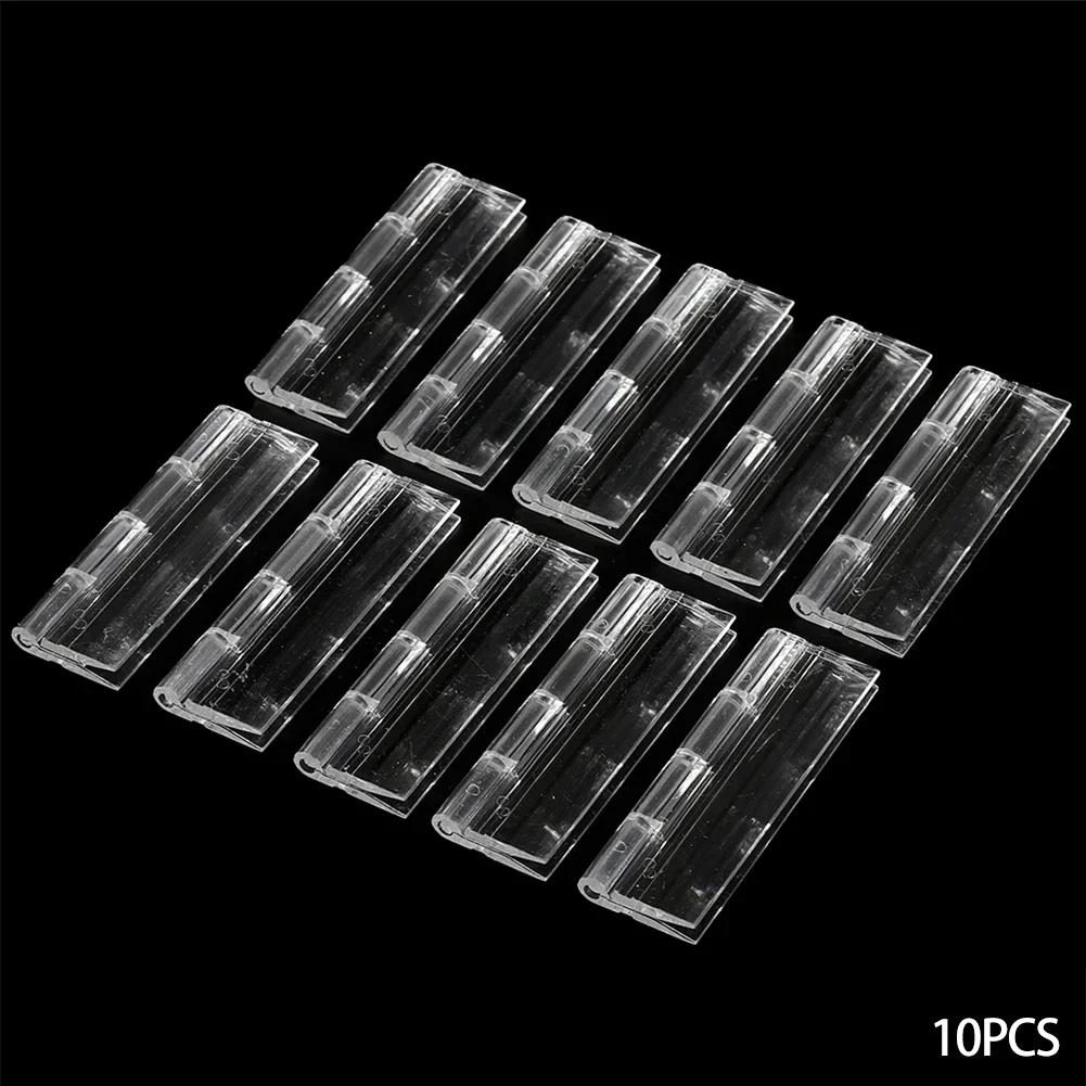 10 sztuk przezroczyste plastikowe zawiasy składane wytrzymałe przezroczyste akrylowe narzędzia zawiasowe sprzęt meblowy zawiasy do drzwi szafek