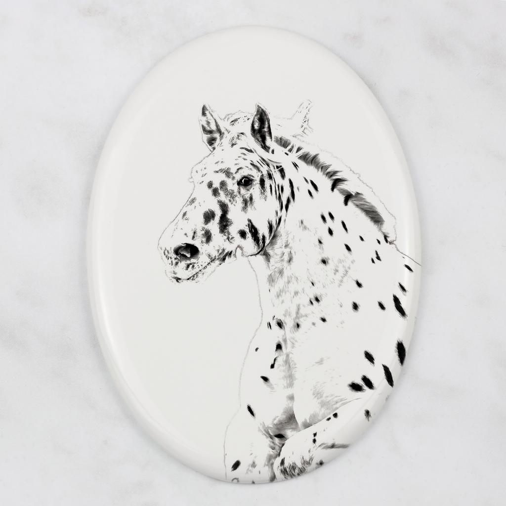 Noriker - placa comemorativa com foto de cavalo, placa de lápide com impressão, placa oval personalizada da marca Art-Dog