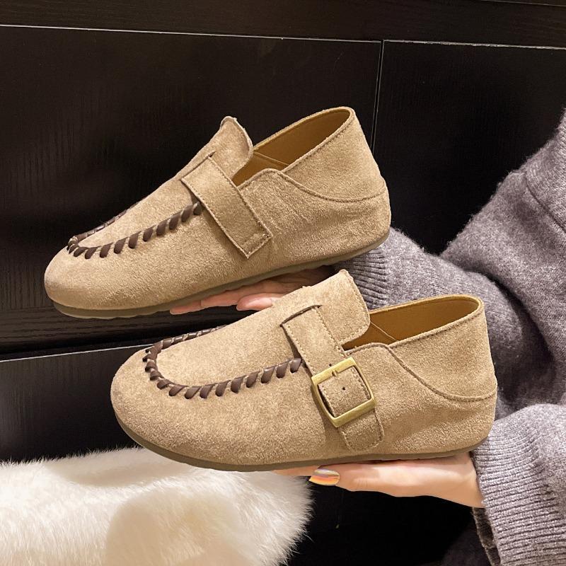 Women's autumn retro one-pedal casual soft-soled Mary Jane single shoes, kangaroo shoes, women's models
