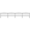 Garden Fence - vidaXL - Steel - 1.25-1.5 X 6.8 M - Black - Panels and Posts Included