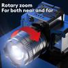 Zoomable Headlamp Rechargeable LED Head Light with 5 Modes Adjustable Flood To Spot Beam for Hands-Free Lighting in Outdoor Work Emergency