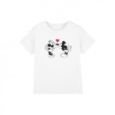 Childrens/Kids Mickey & Minnie Mouse Kiss Sketch Valentine`s Day T-Shirt