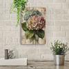 Vintage Hydrangea Aluminum Tin Sign - Retro Floral Home & Bar Decor, 20.32x30.48 Cm, Multipurpose Wall Art with Vibrant Colors,